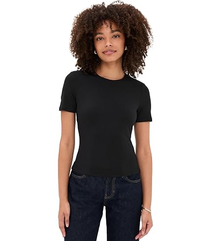 Veronica Beard Jean Women's Pruitt Tee, Black, XS at Amazon